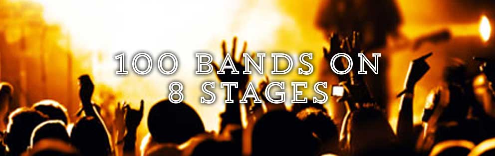 100 bands on 7 stages